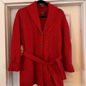 Toad&Co Red Belted Cardigan Sweater